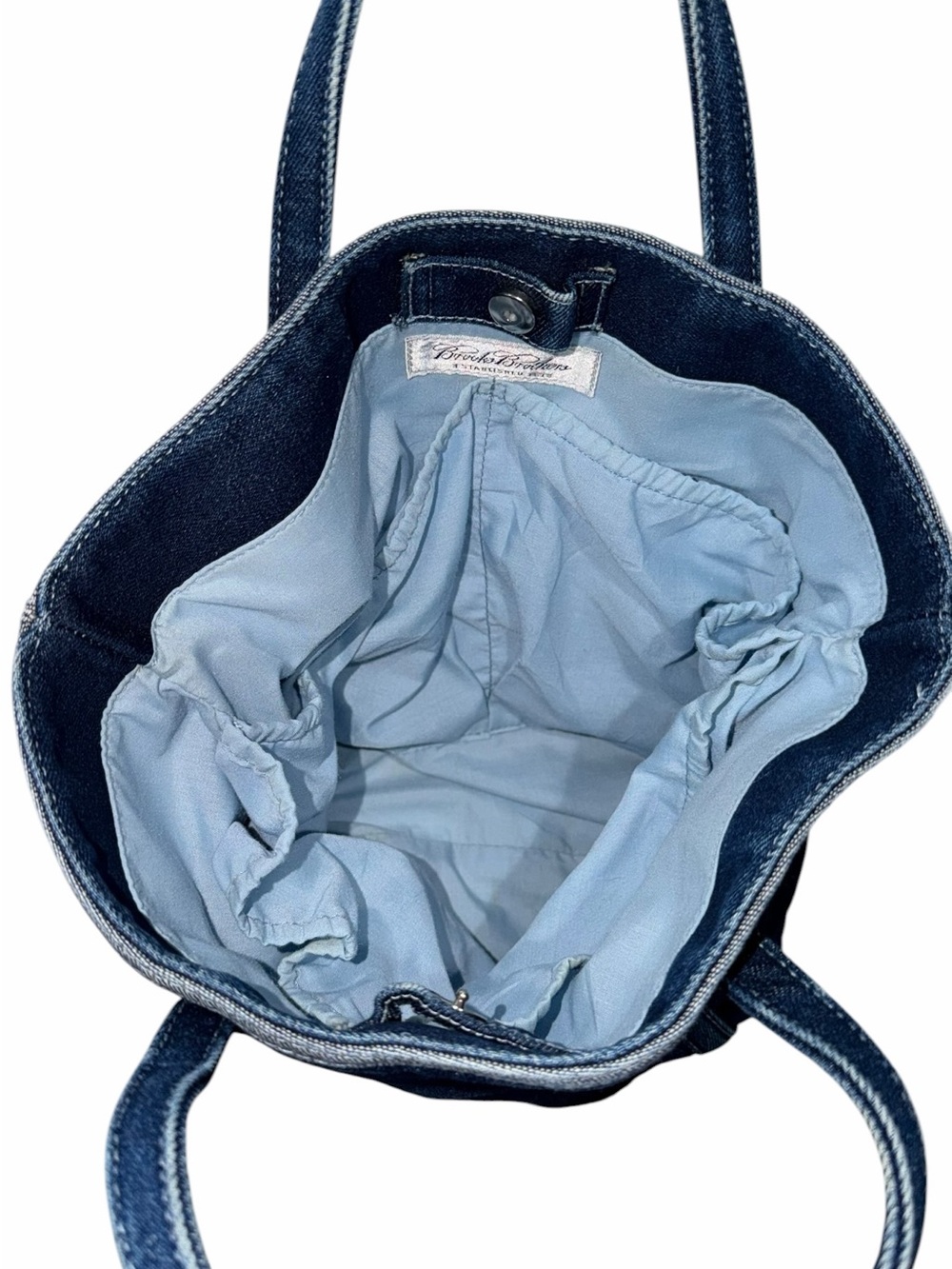 Vintage Brooks Brothers Women’s Denim Blue Small Tote Bag - Picture 2 of 5